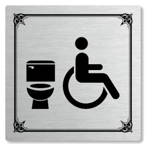 WC invalidé, 100x100mm, stříbrná, Nebraska